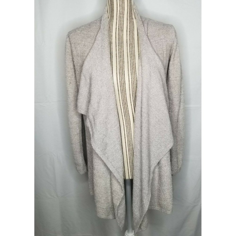 Barefoot Dreams Light Gray Long Sleeve Waterfall Cardigan Size S/M Open Front